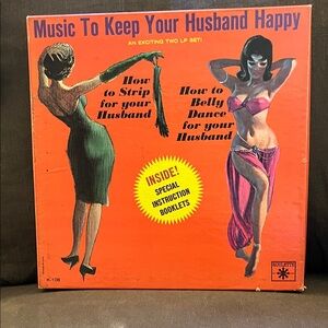 Vintage Music LP with Retro Cover Art Music to Keep Your Husband Happy